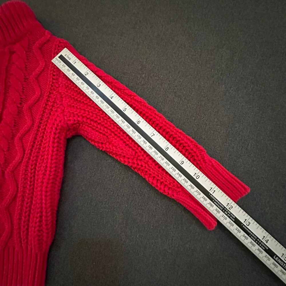 Baby Gap Cable Knit Mock Neck Sweater Red 18-24 Months Cotton Pullover Toddler